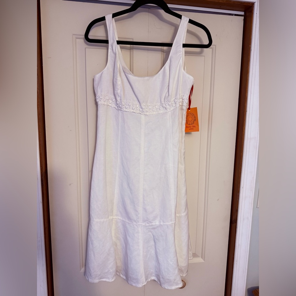 Ruby Rd. White Sleeveless Dress